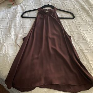 Valette high-neck maroon blouse size medium
